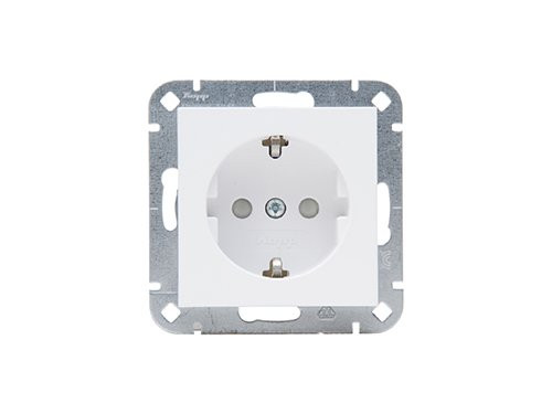 Foto van Kopp HK07 PURE mat wit inbouw stopcontact wcd RA + kinderbeveiliging Kopp HK07 PURE mat wit inbouw stopcontact wcd RA + kinderbeveiliging
