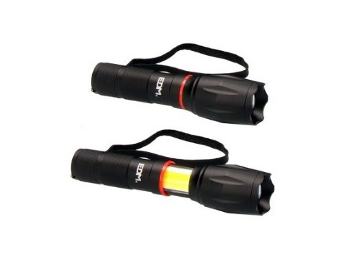 EDM LED zaklamp uitschuifbaar 5W +3W aluminium 3xAAA