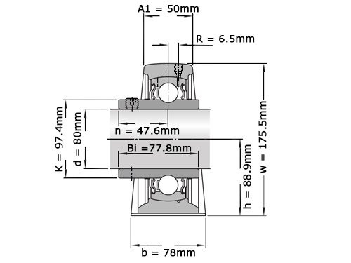 SKF Lagerblok Staand SYJ80 TF (80mm)