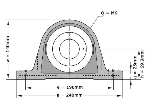 Foto van INA Lagerblok Staand RASEY60 XL N (60mm) INA Lagerblok Staand RASEY60 XL N (60mm)
