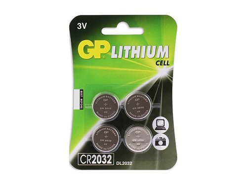Foto van GP CR2032 lithium knoopcel batterij 3V blister(4) GP CR2032 lithium knoopcel batterij 3V blister(4)
