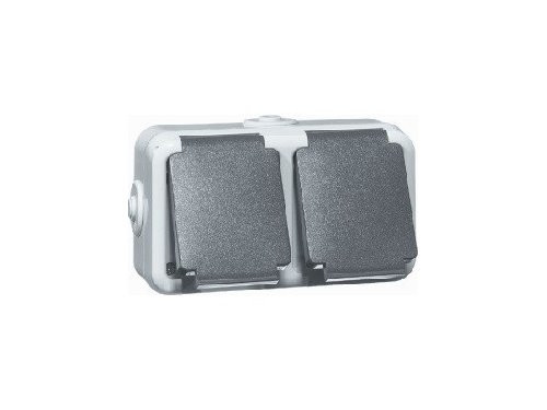 Foto van PEHA SWD opbouw stopcontact wcd RA dubbel horizontaal PEHA SWD opbouw stopcontact wcd RA dubbel horizontaal
