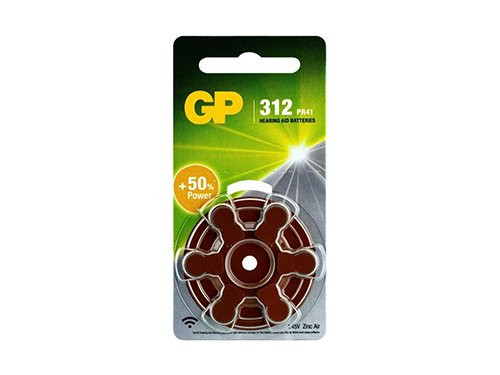 Foto van GP gehoor batterij ZA312 blister(6) GP gehoor batterij ZA312 blister(6)