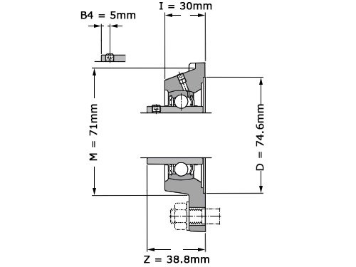 Foto van SKF Lagerblok Vierkant FY25 TF (25mm) SKF Lagerblok Vierkant FY25 TF (25mm)