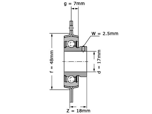 INA Lagerblok Plaatstaal Rond RAY17 (17mm)