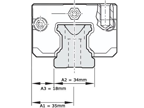 Bosch Rexroth Kogelwagen Koolstofstaal KWD-035-SLS-C1-N-1 Met Kogelketting