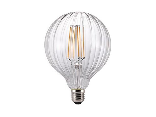 Foto van Nordlux LED Globe G125 E27 2-15W 2200K AVRA helder gestreept Nordlux LED Globe G125 E27 2-15W 2200K AVRA helder gestreept