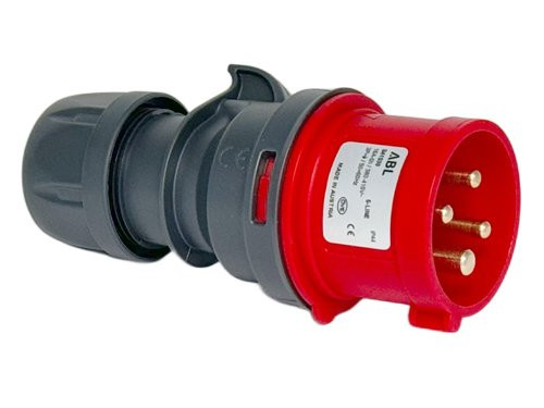 Foto van CEE 4P/32A/400V stekker rood CEE 4P/32A/400V stekker rood