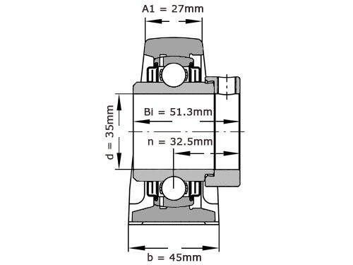 INA Lagerblok Staand LASE35 XL N (35mm)