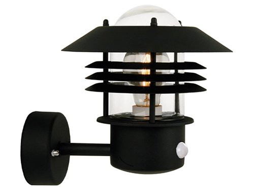 Foto van Wandlamp Vejers E27 zwart IP44 + sensor Wandlamp Vejers E27 zwart IP44 + sensor