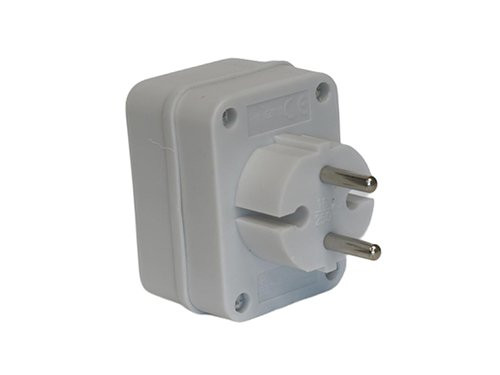 Foto van Randaarde stekkeradapter 3 x euro wit Randaarde stekkeradapter 3 x euro wit