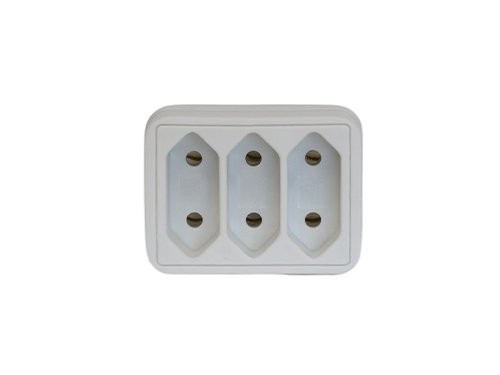 Foto van Randaarde stekkeradapter 3 x euro wit Randaarde stekkeradapter 3 x euro wit