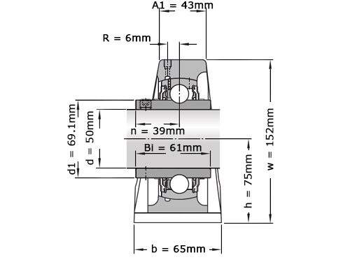 SKF Lagerblok Staand UCP310 (50mm)