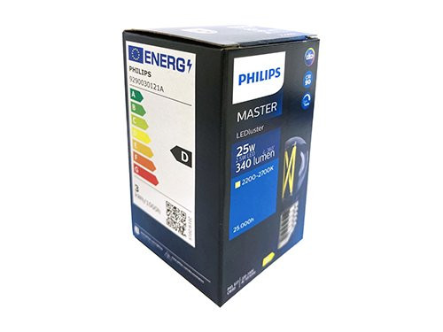 Philips LED kogel E27 2,8-25W filament helder dimtone