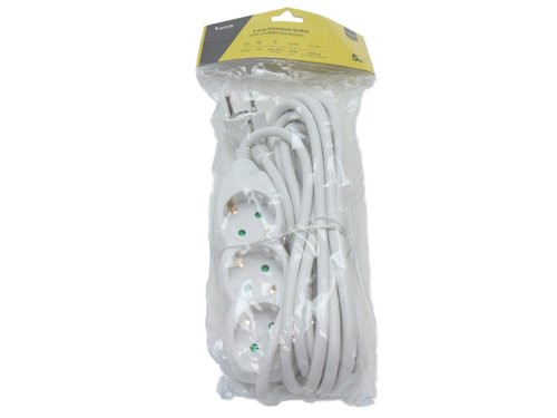 TCD RA 3V 5m snoer wit