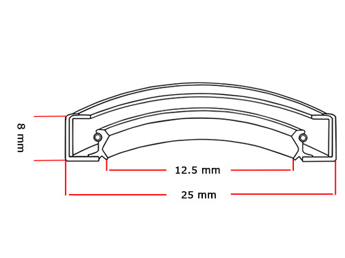 Oliekeerring 12.5x25x8mm BASL NBR 70