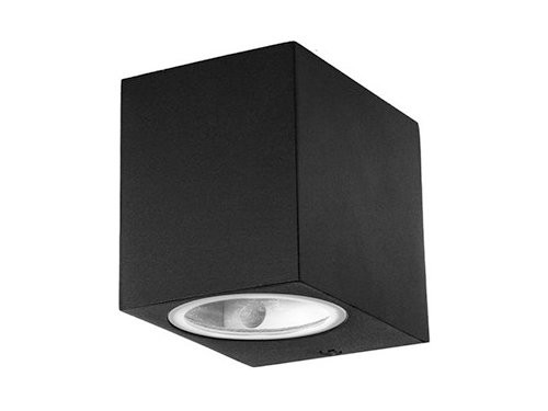 Wandlamp 1xGU10 zwart vierkant IP44