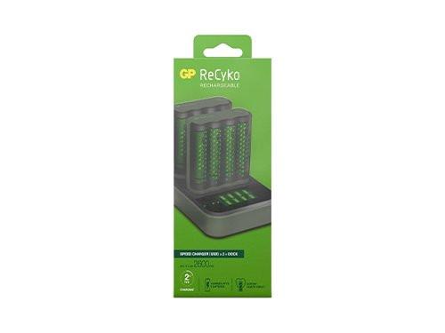 Foto van GP Batterijlader USB 2H met 4x2600mA AA batterij + 2xDock GP Batterijlader USB 2H met 4x2600mA AA batterij + 2xDock