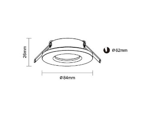 Foto van Inbouwspot vast rond 84mm geborsteld aluminium IP65 Inbouwspot vast rond 84mm geborsteld aluminium IP65