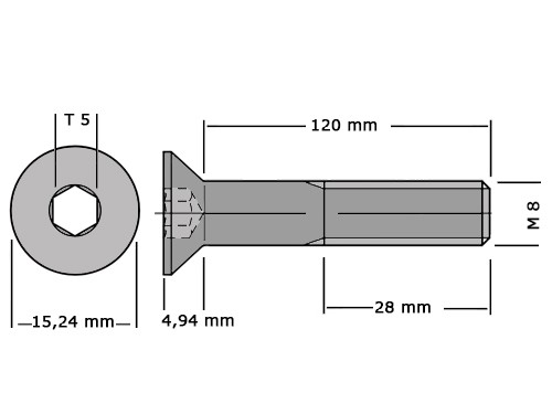 M8 x 35 mm Verzonken kopschroeven met binnenzeskant (10 stuks) - DIN 7991 - ISO 10642 Verzonken kop schroeven - schroefdraadschroeven - volledige schroefdraad - roestvrij staal A2 V2A - roestvrij