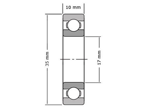 SKF Kogellager 6003 2Z C3 (17x35x10mm) 