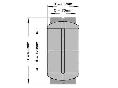 INA Gewrichtslager GE120 DO C3 (120x180x85mm)