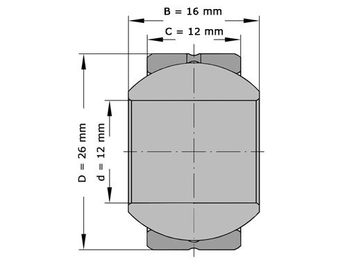 Foto van INA Gewrichtslager GE12 PB (12x26x16mm) INA Gewrichtslager GE12 PB (12x26x16mm)