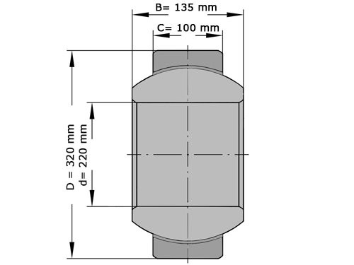 INA Gewrichtslager GE220 UK 2RS (220x320x135mm)
