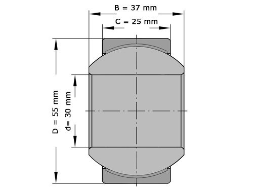 IBB Gewrichtslager GE30 PW (30x55x37mm)