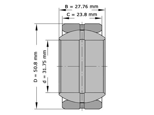 INA Gewrichtslager GE31 ZO HLN (31.75x50.8x27.76mm)