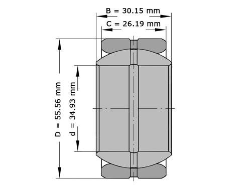 INA Gewrichtslager GE34 ZO HLN (34.93x55.56x30.15mm)