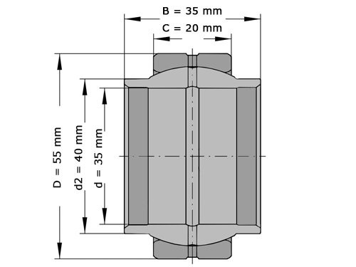 IBB Gewrichtslager GE35 LO (35x55x35mm)