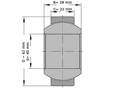 INA Gewrichtslager GE40 UK 2RS (40x62x28mm)