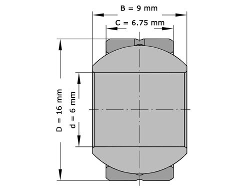 INA Gewrichtslager GE6 PB (6x16x9mm)