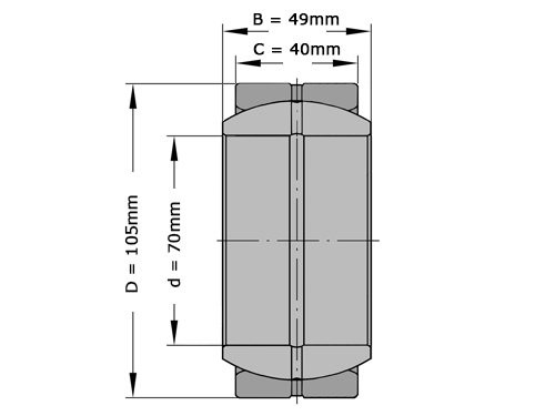 IBB Gewrichtslager GE70 DO (70x105x49mm)