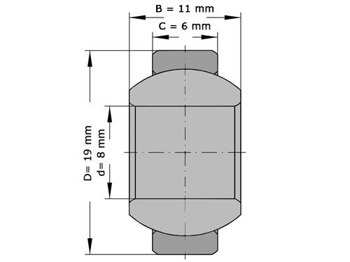 INA Gewrichtslager GE8 FO (8x19x11mm)