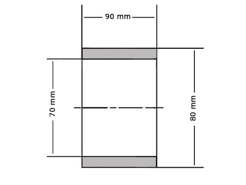 Glijlager Sinterbrons BP25 70x80x90mm