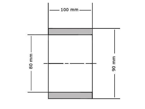Glijlager Sinterbrons BP25 80x90x100mm