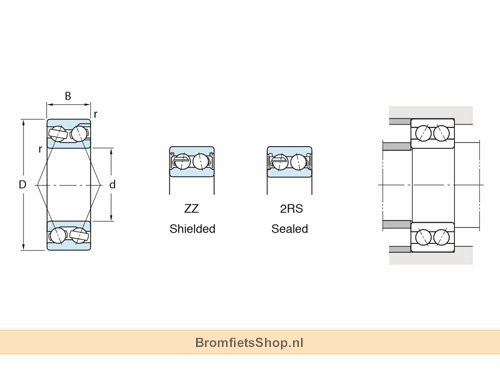 SKF Hoekcontactlager Tweerijig 3206 A TN9 (30x62x23.8mm)