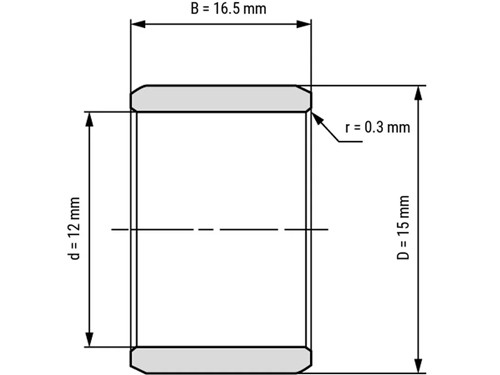 IBB Binnenring Naaldhulslager IR 12x15x16.5