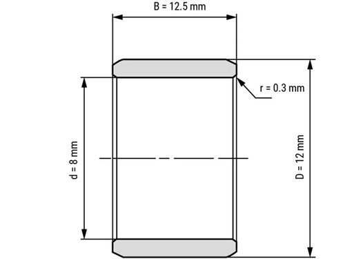 IBB Binnenring Naaldhulslager IR 8x12x12.5