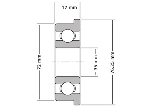 IBB Flenskogellager F6207 2RS (35x72x16mm)