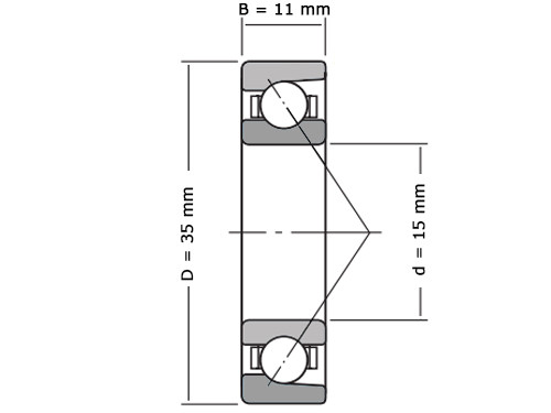 IBB Hoekcontactlager Eenrijig 7202B RVS (15x35x11mm)