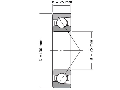 IBB Hoekcontactlager Eenrijig 7215B (75x130x25mm)