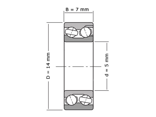 IBB Hoekcontactlager Tweerijig 30/5 B 2RS (5x14x7mm)