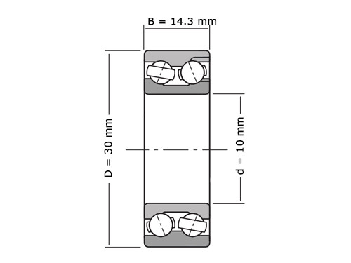 IBB Hoekcontactlager Tweerijig 5200/3200 2RS (10x30x14.3mm)