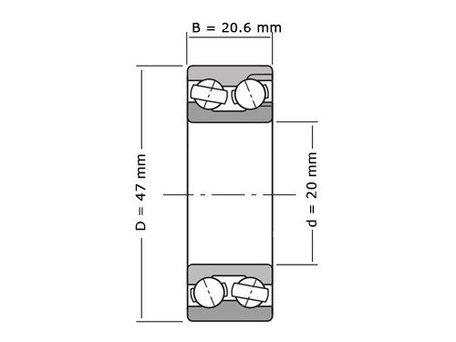 IBB Hoekcontactlager Tweerijig 5204/3204 ZZ (20x47x20.6mm)