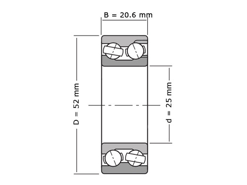IBB Hoekcontactlager Tweerijig 5205/3205 ZZ (25x52x20.6mm)
