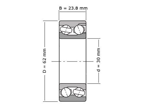 IBB Hoekcontactlager Tweerijig 5206/3206 (30x62x23.8mm)