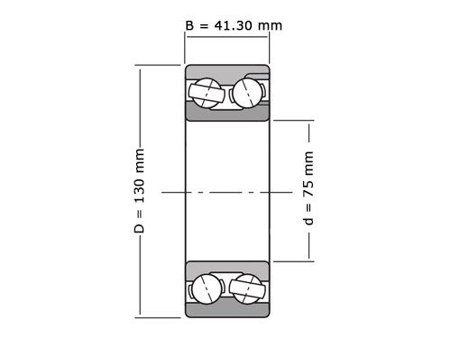 FAG Hoekcontactlager Tweerijig 3215 B TVH (75x130x41.3mm)